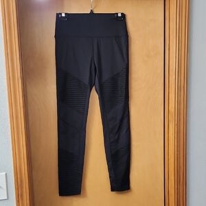 WERK Black High-Waisted Moto Leggings Size Large NWOT